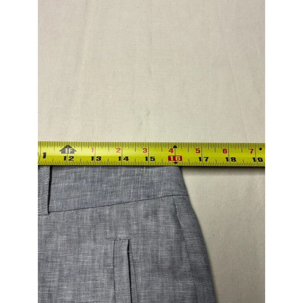 Banana Republic Martin Fit Grey 100% Linen Wide Trousers Pants Womens 8 W32‎ L33